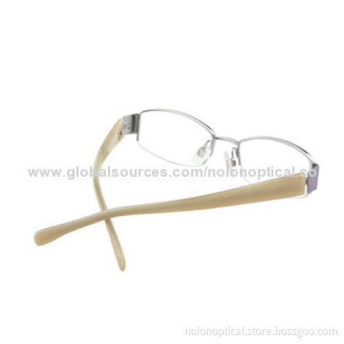High-quality Metal Half-rimless Women's Eyeglass Frame, Logos Can be Printed